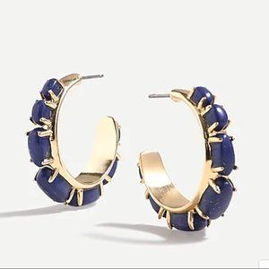 J Crew Candy Stone Hoop Earrings in Sapphi…